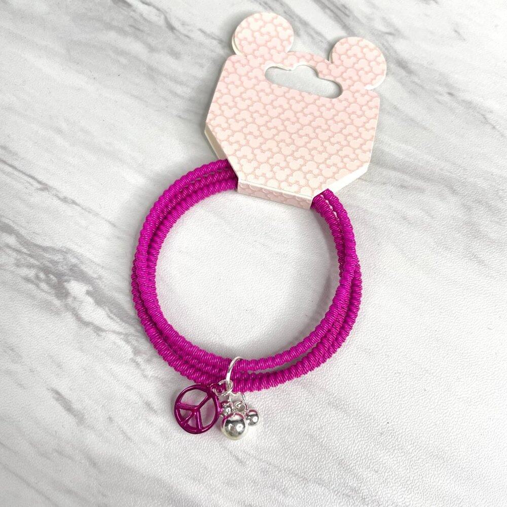 Disney Parks Hot Pink Metal Stretchy Layered Bracelet